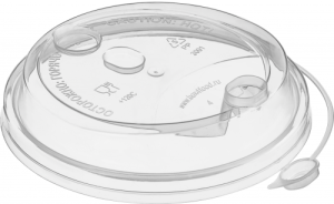 Крышка для стакана бумажного 90 мм ПРОЗРАЧНАЯ с клапаном ПП (с питейником) ВЗЛП